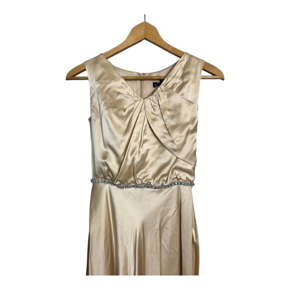 Aidan Mattox 100% Silk Formal Dress Gown Gold Prom Homecoming Wedding Small - Picture 2 of 11